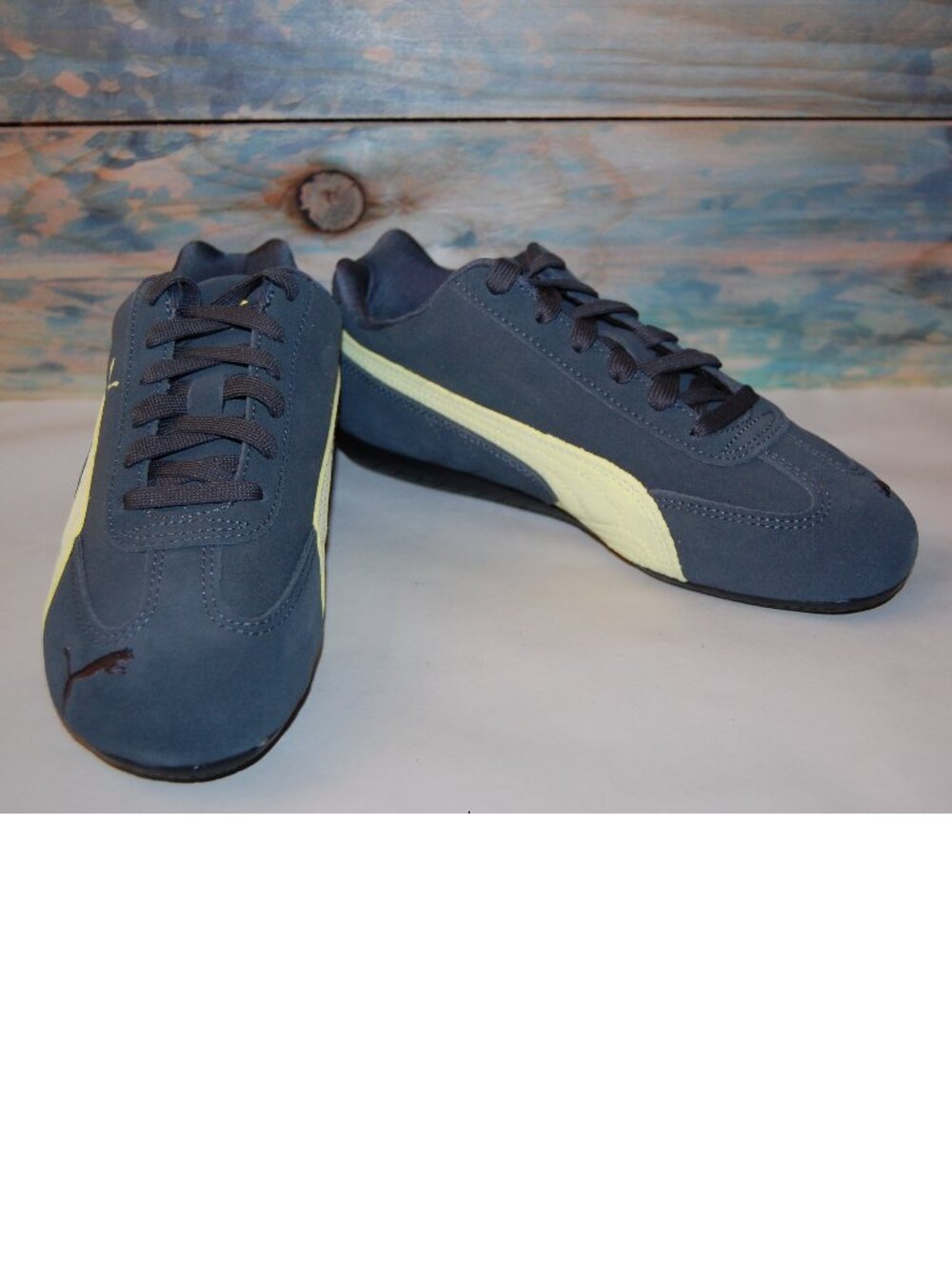 NEW Puma Speedcat OG Jr Race Inspired Sneakers Grey/Yellow Motorsport Size 4 - Picture 5 of 9